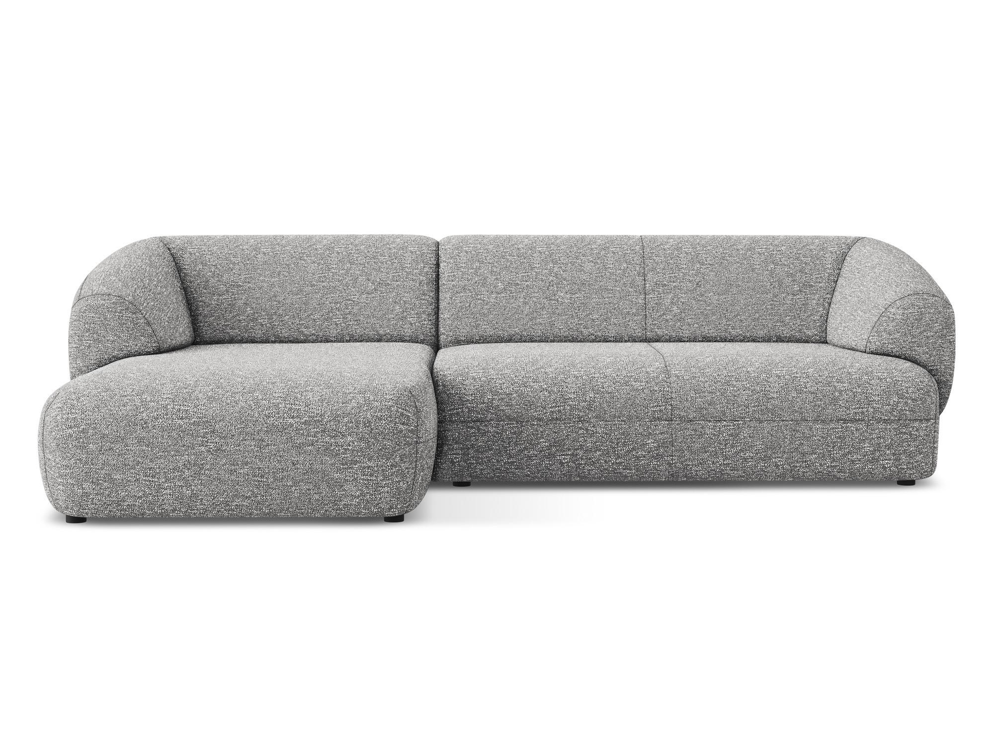 ECKSOFA links Strukturstoff Stoff Grau - Hellgrau/Schwarz, Kunststoff/Textil (156/280cm) - Makamii
