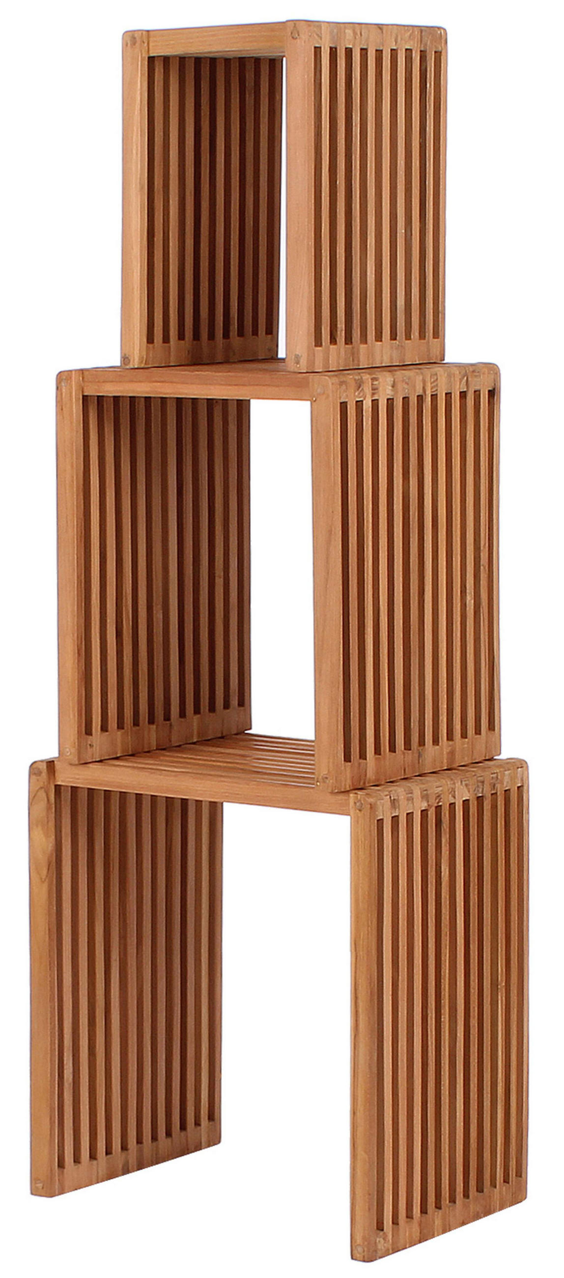 BEISTELLTISCH 3er Set - Naturfarben, Holz (32/45/50cm) - Mr. Deko
