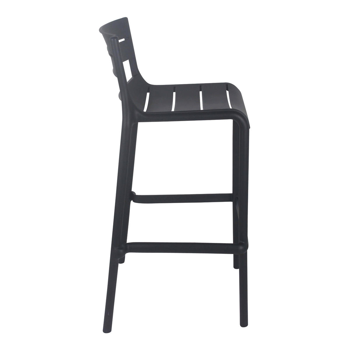 HOCHSTUHL 4-tlg., Schwarz - Schwarz, Kunststoff (49/51cm) - Oviala