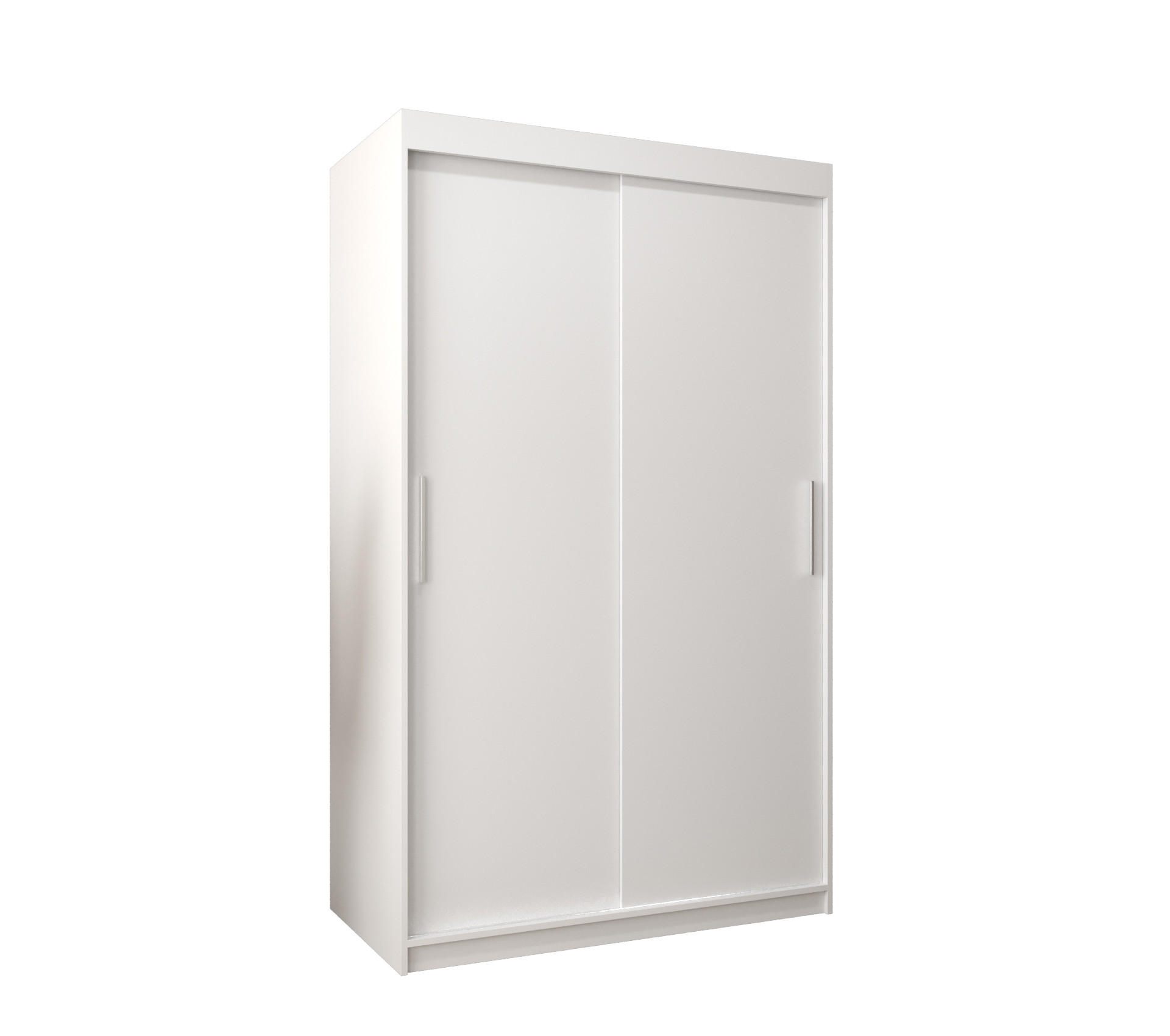 SCHWEBETÜRENSCHRANK 200/120/62 2-türig - Silberfarben/Weiß, Holz/Kunststoff (120/200/62cm) - MÖBEL KRYSPOL