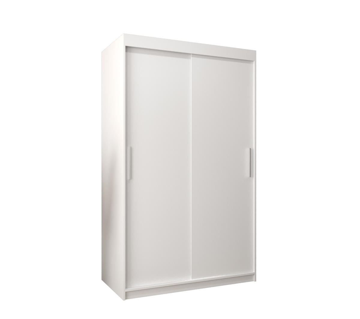 SCHWEBETÜRENSCHRANK 200/120/62 2-türig - Silberfarben/Weiß, Holz/Kunststoff (120/200/62cm) - MÖBEL KRYSPOL