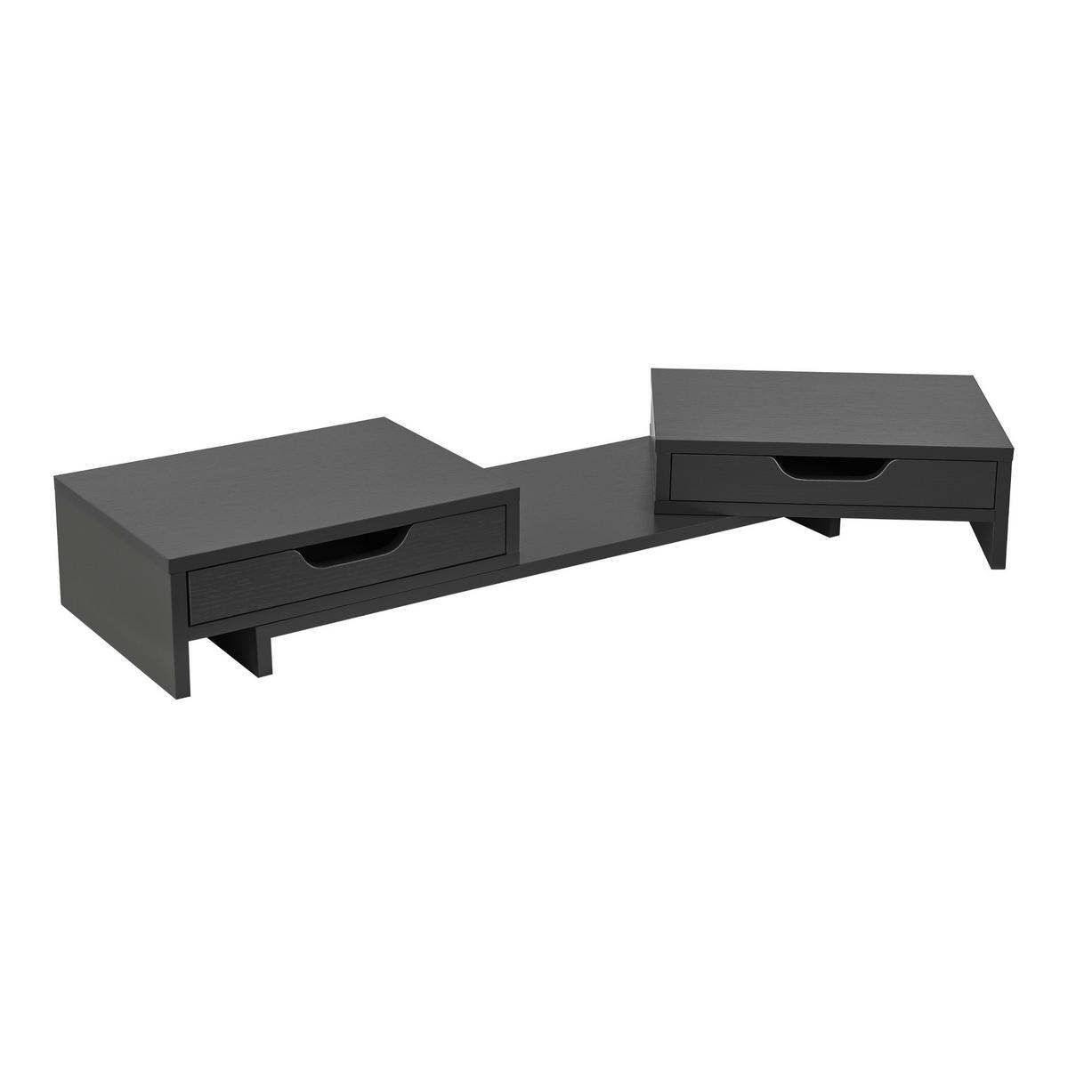 MONITORSTÄNDER Marttila - Dunkelgrau, Holzwerkstoff (22/60/11cm) - [en.casa]