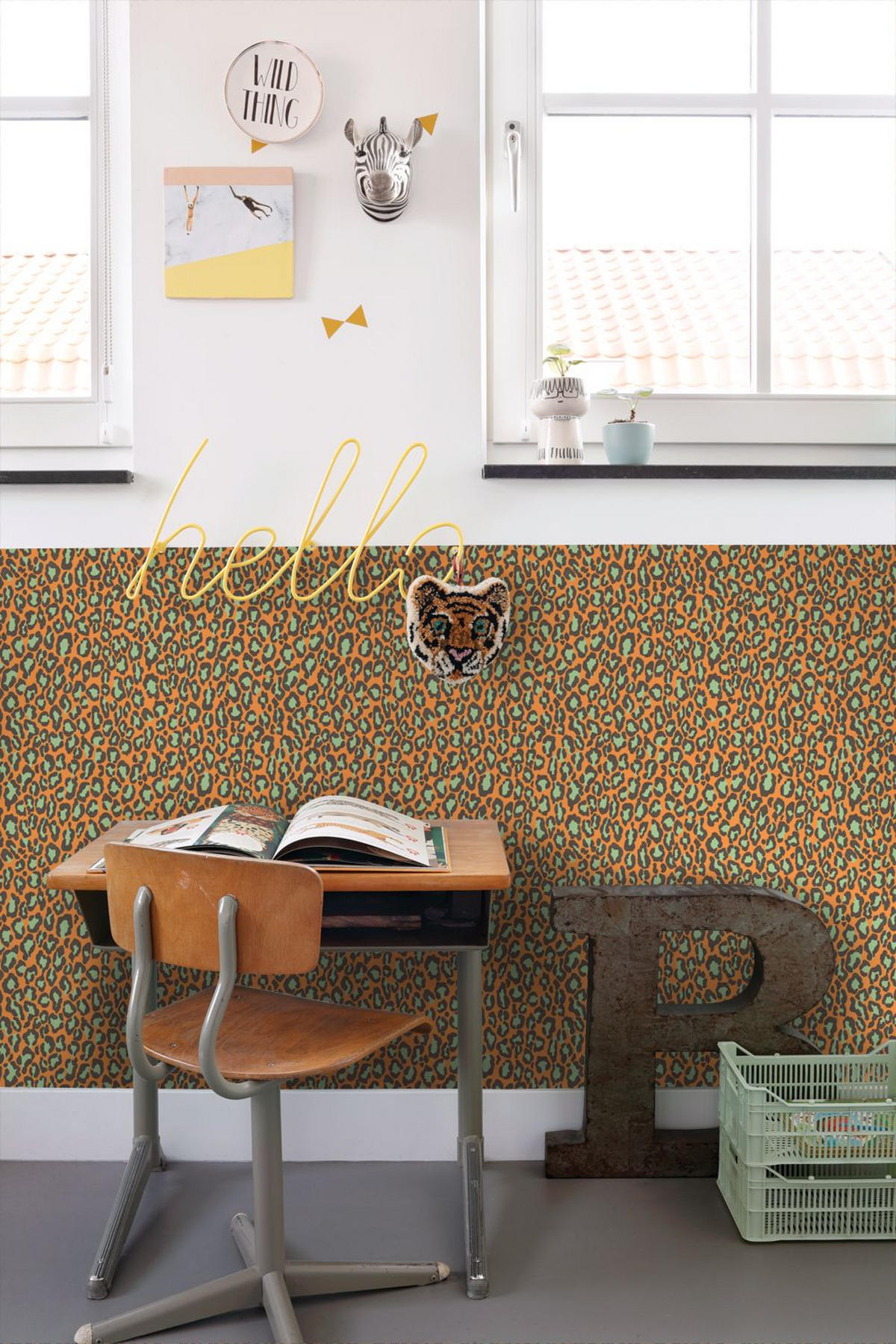 TAPETE Leopardenmuster 50 x 900 cm - Orange, Papier (50/0.1cm) - ESTAhome