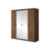 KLEIDERSCHRANK Elena 4D6S - Eichefarben/Schwarz, Holzwerkstoff/Kunststoff (177/191/53cm) - MIRJAN24