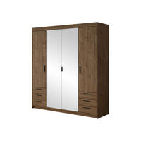 KLEIDERSCHRANK Elena 4D6S - Eichefarben/Schwarz, Holzwerkstoff/Kunststoff (177/191/53cm) - MIRJAN24
