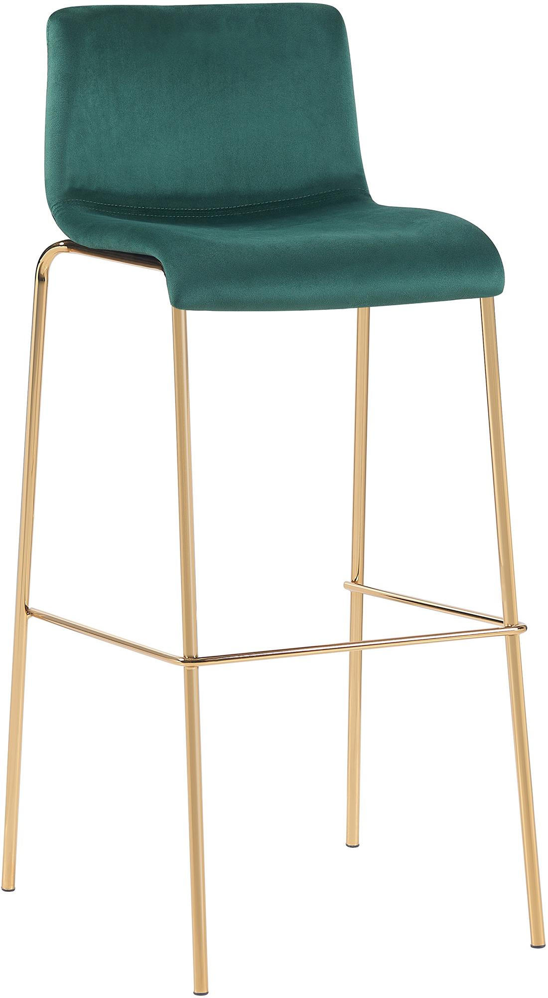 BARHOCKER Samt Grün - Goldfarben/Grün, Textil/Metall (43/100/48cm) - CLP