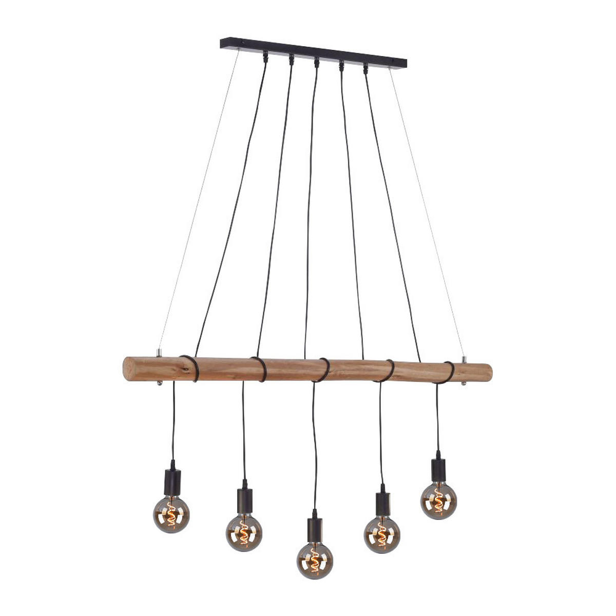 LED HÄNGELEUCHTE Holzbalken Schwarz - Schwarz, Holz (120/8/120cm)