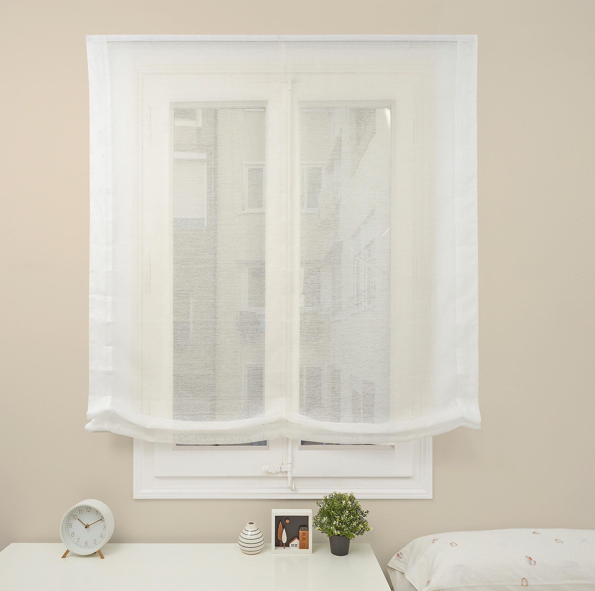 RAFFROLLOS | Dream Weiß, 90 cm x 175 cm - Weiß, Kunststoff (90/175cm) - STORESDECO