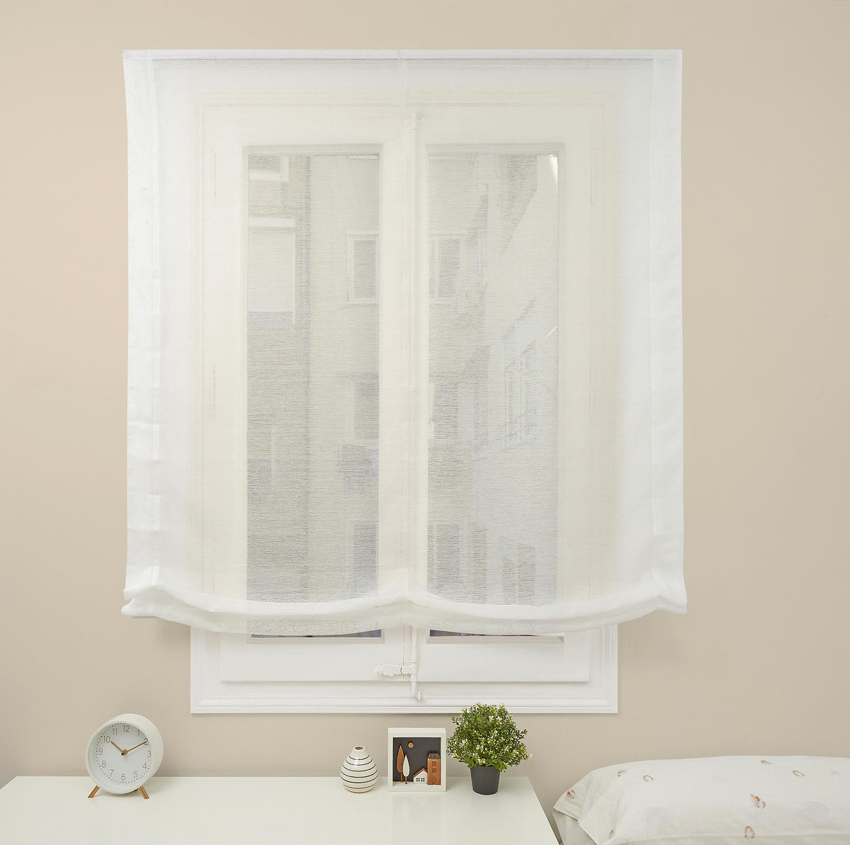 RAFFROLLOS | Dream Weiß, 180 cm x 175 cm - Weiß, Kunststoff (180/175cm) - STORESDECO