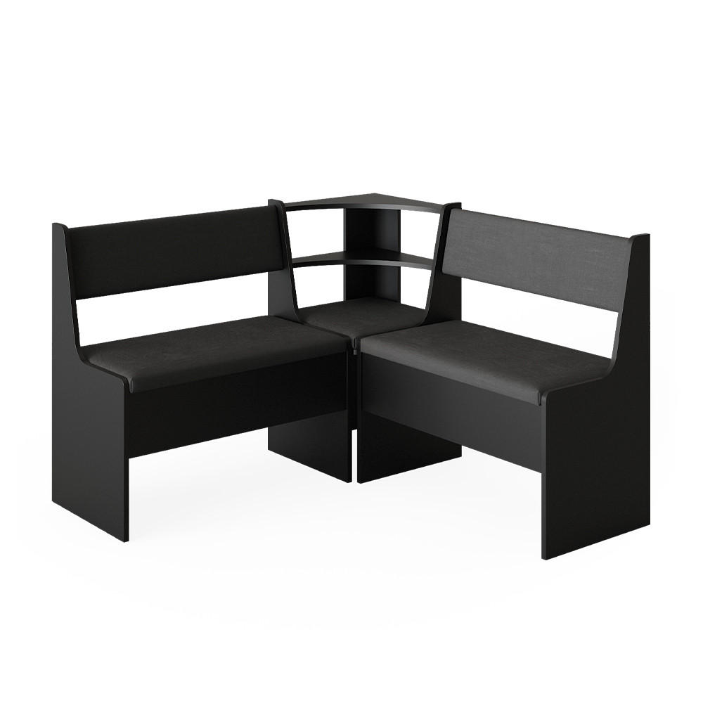 ESSZIMMER-ECKBANK Roman Schwarz 120 x 41.5 cm - Schwarz, Holzwerkstoff (120/80/120cm) - Vicco