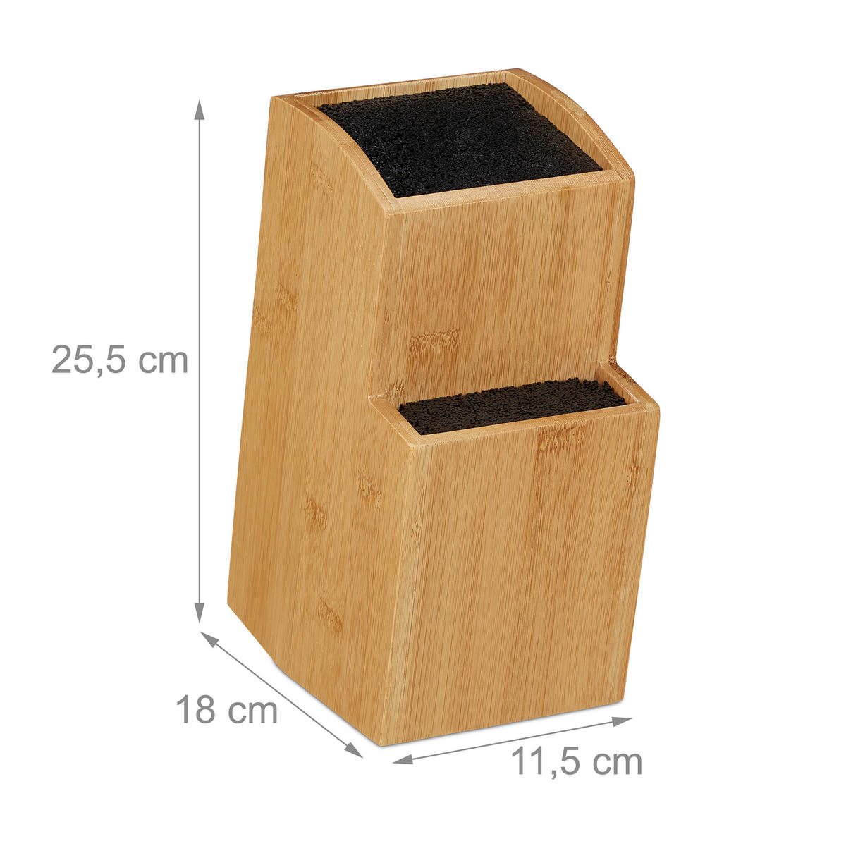 MESSERBLOCK - Hellbraun, Holz/Kunststoff (11.5/25.5/18cm) - Relaxdays