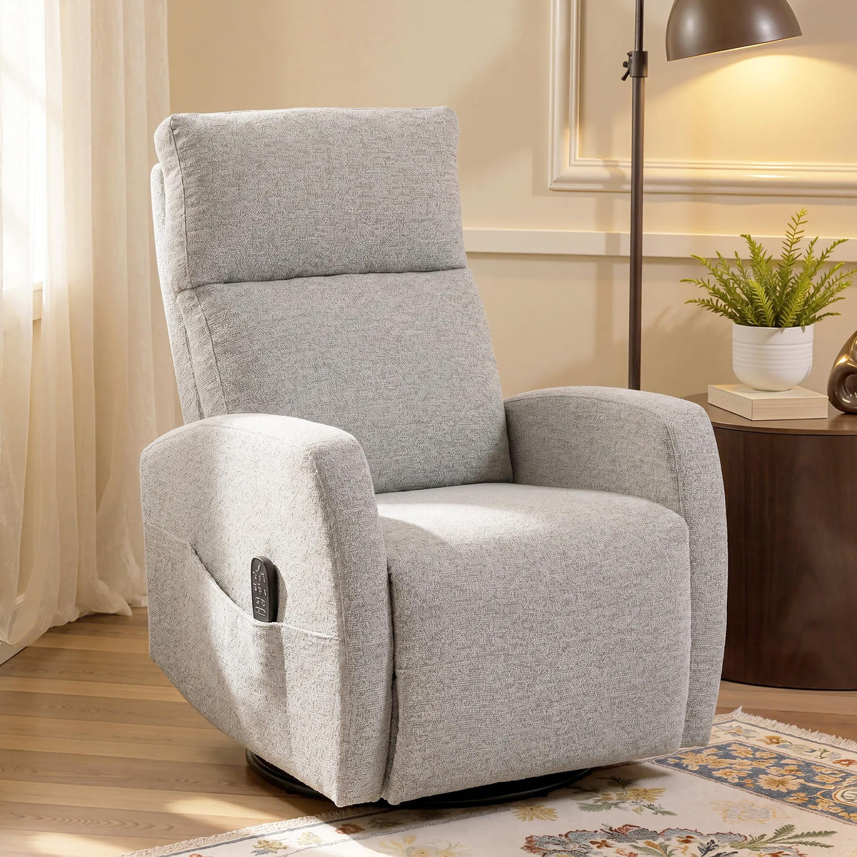 MASSAGESESSEL Creme mit Massagefunktion und Heizung 163/73,5/86 cm - Creme, Textil (163/86/73.5cm) - PANGIVO