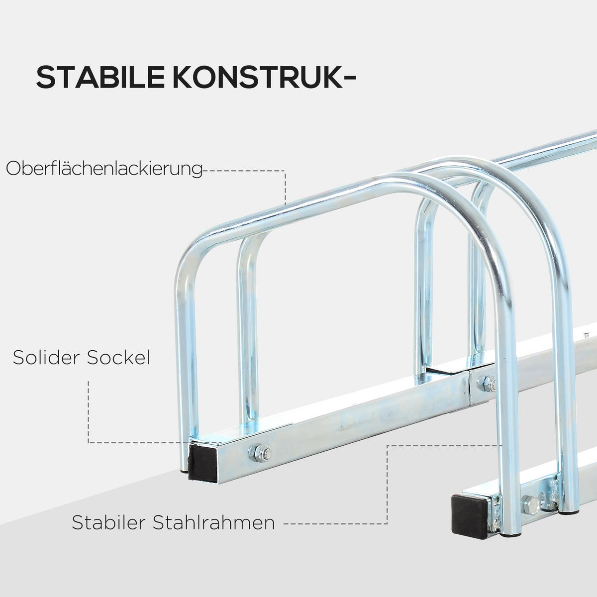 FAHRRADSTÄNDER, Stahl, Silber, 179L x 33B x 27H cm - Silberfarben, Metall (33/27/179cm) - HOMCOM