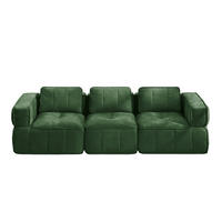 SOFA 271/93/67 cm in Grün aus Polyester mit modularer Flexibilität und rutschfester Basis - Grün, Kunststoff (93/67/271cm) - Flora Grace