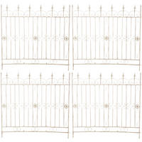 GARTENZAUN 4er Set Metall Antik-Creme - Creme, Metall (124/116cm) - CLP