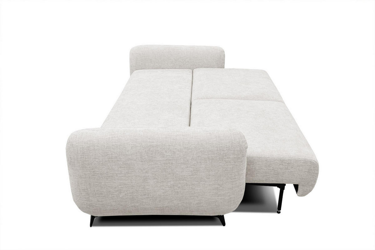 SOFA DRAKE 3-Sitzer mit Schlaffunktion, ecru - Ecru/Braun, Holz/Textil (232/90/107cm) - Courtois Laville