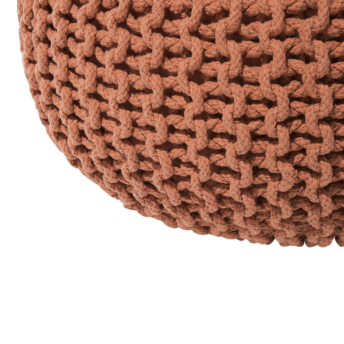 POUF Conrad 50/50/35 cm - Kupferfarben, Naturmaterialien/Textil (50/35/50cm) - Beliani