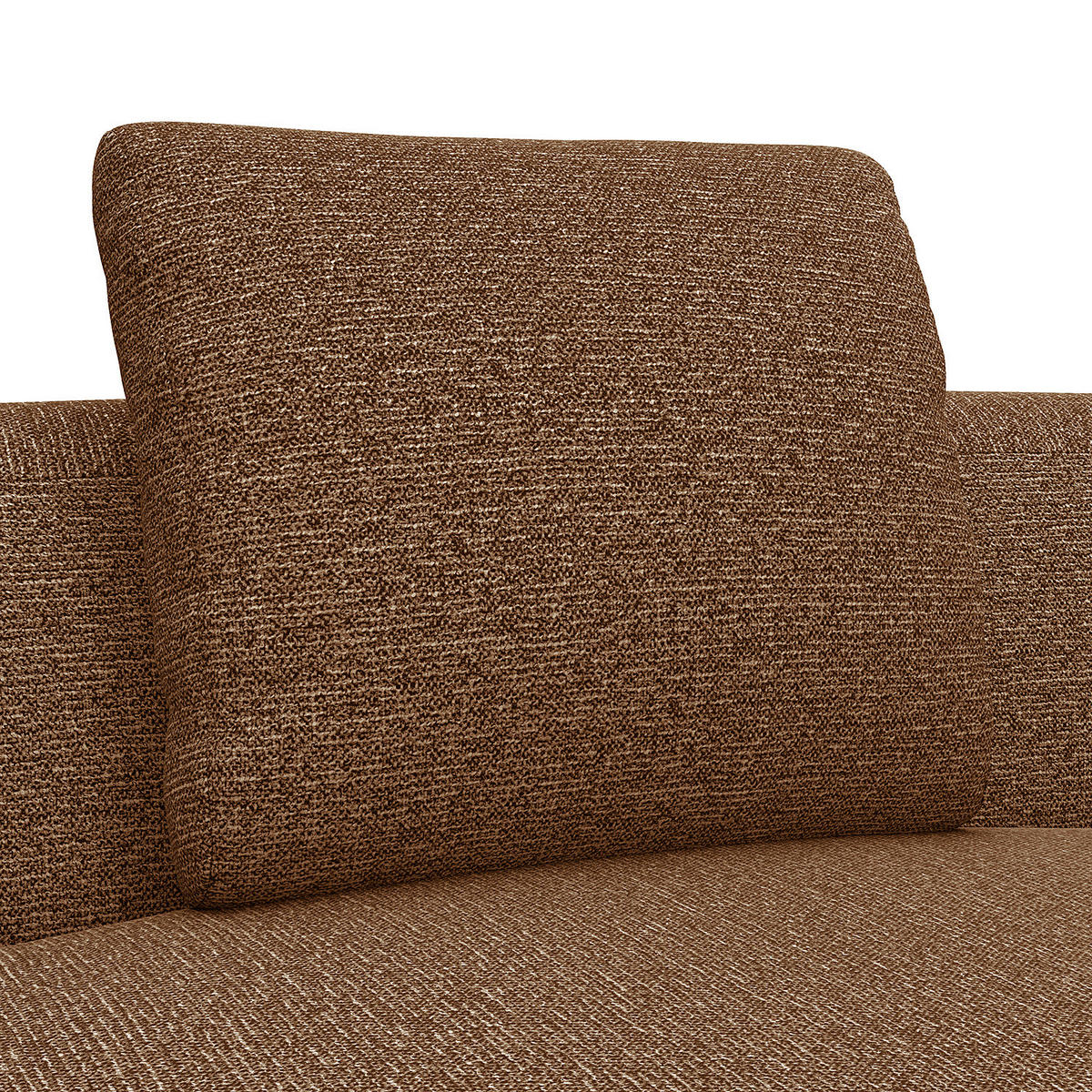ECKSOFA mit Rundecke - Beige/Schwarz, Kunststoff/Textil (340/225cm) - home24