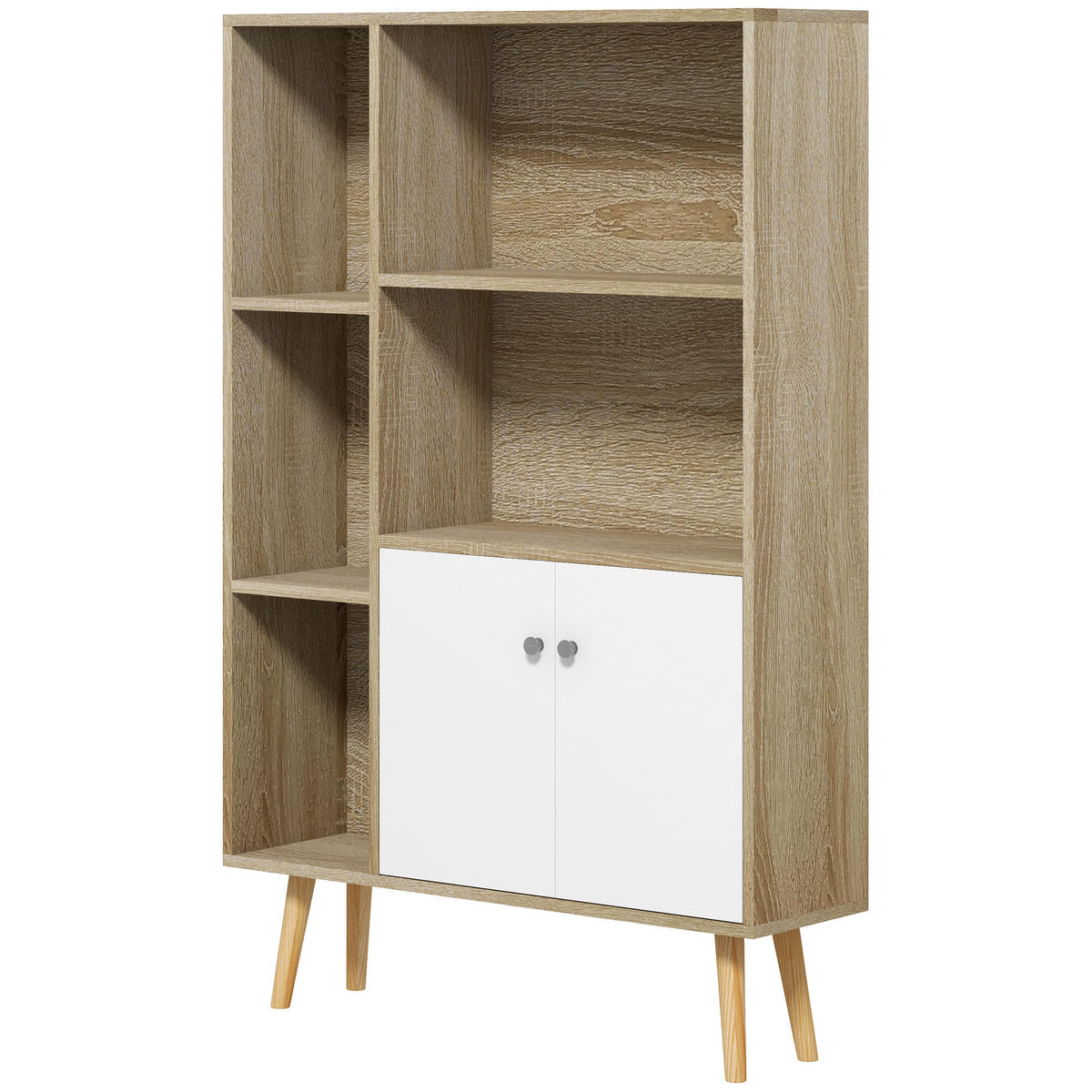 AKTENREGAL DE-14422 skandinavisch mit Schrankfach - Eichefarben, Holzwerkstoff (235/123/80cm) - ComfortXL