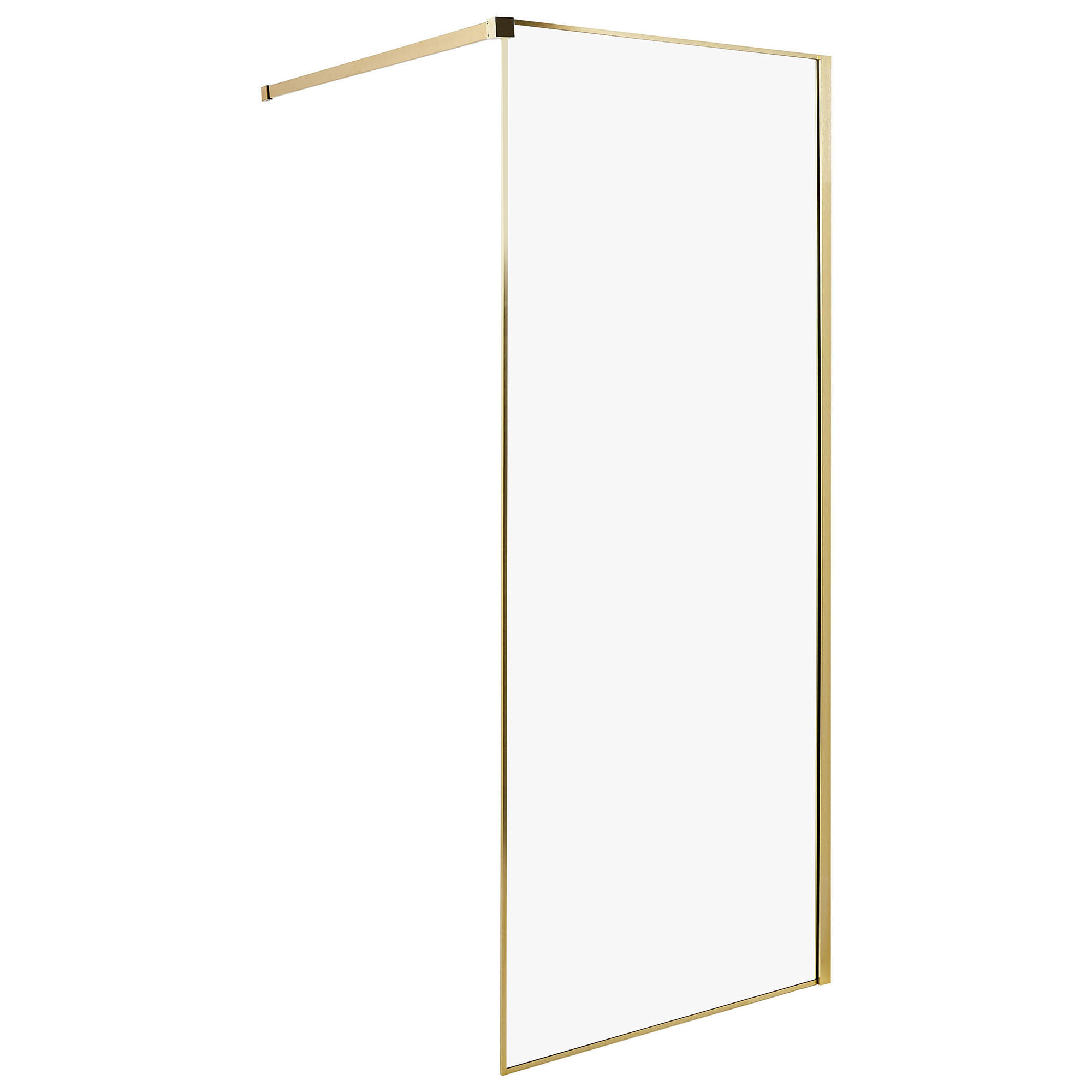 DUSCHWAND 80/190 cm Gold Waspam - Transparent/Goldfarben, Glas (80/190cm) - Beliani