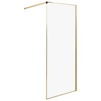 SPRCHOVÁ ZÁSTĚNA 80/190 cm Zlatá Waspam - zlatá/průhledná, sklo (80/190cm) - Beliani