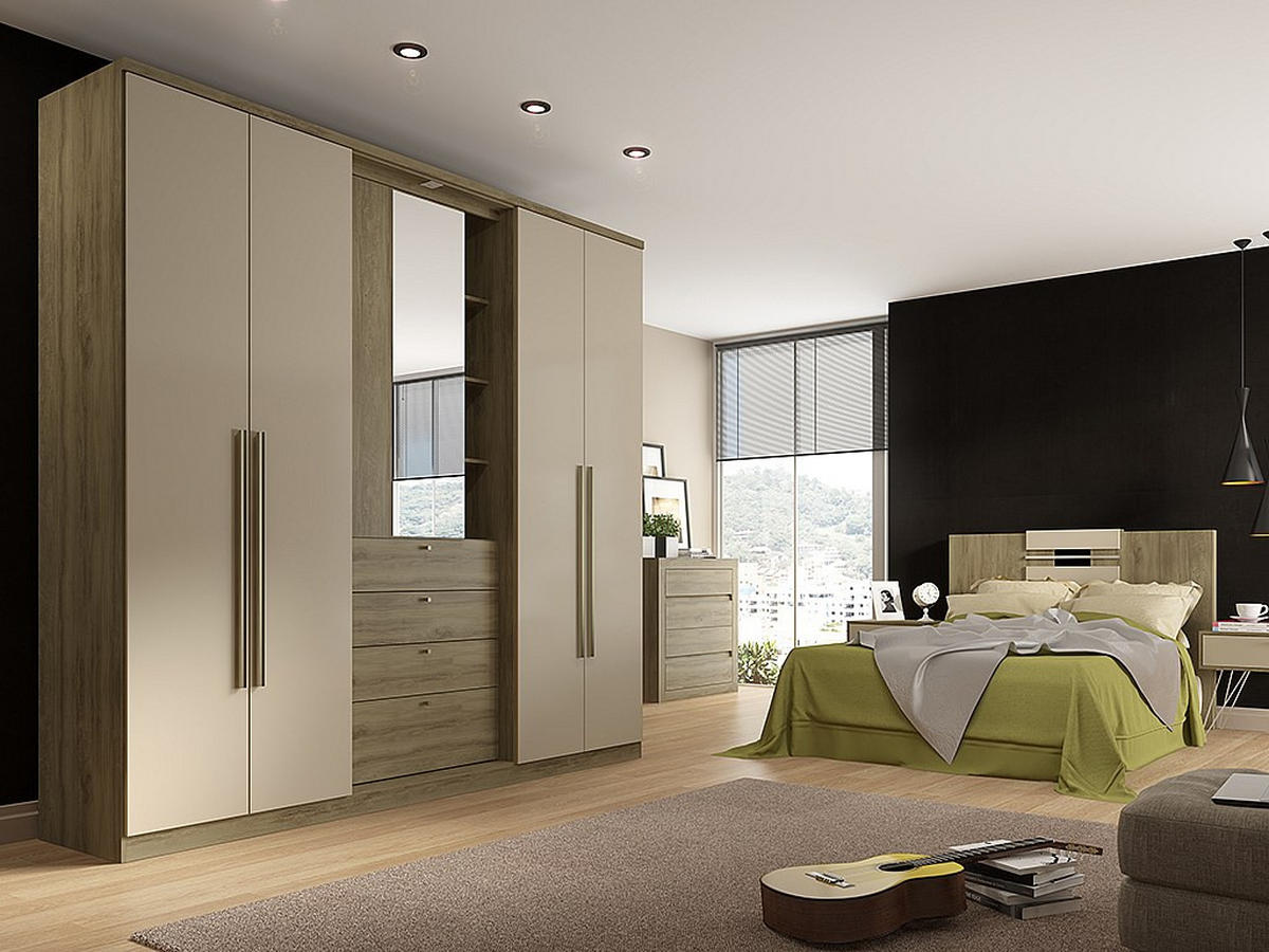 KLEIDERSCHRANK - 240 cm x 53.8 cm - holz - naturfarben hell Isak - Naturfarben, Holz (240/231/53.8cm) - Vente-Unique