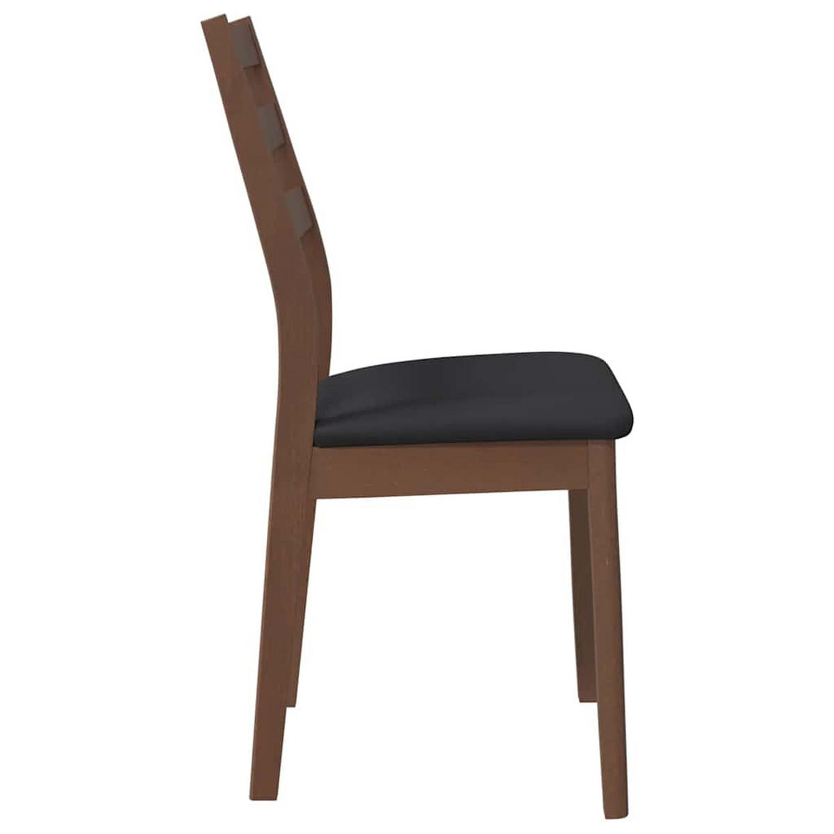 ESSZIMMERSTÜHLE mit Kissen 2 Stk. Braun Massivholz Gummibaum 48.5*49*90cm - Dunkelbraun/Schwarz, Holz (48.5/90/49cm) - ZMH