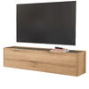 TV-LOWBOARD Evoke Eiche, grau 150 cm, TV- Unterteil hängend - Eichefarben/Naturfarben, Holz/Holzwerkstoff (150/35/30cm) - Furn.Design