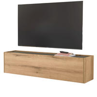 TV-LOWBOARD Evoke Eiche, grau 150 cm, TV- Unterteil hängend - Eichefarben/Naturfarben, Holz/Holzwerkstoff (150/35/30cm) - Furn.Design