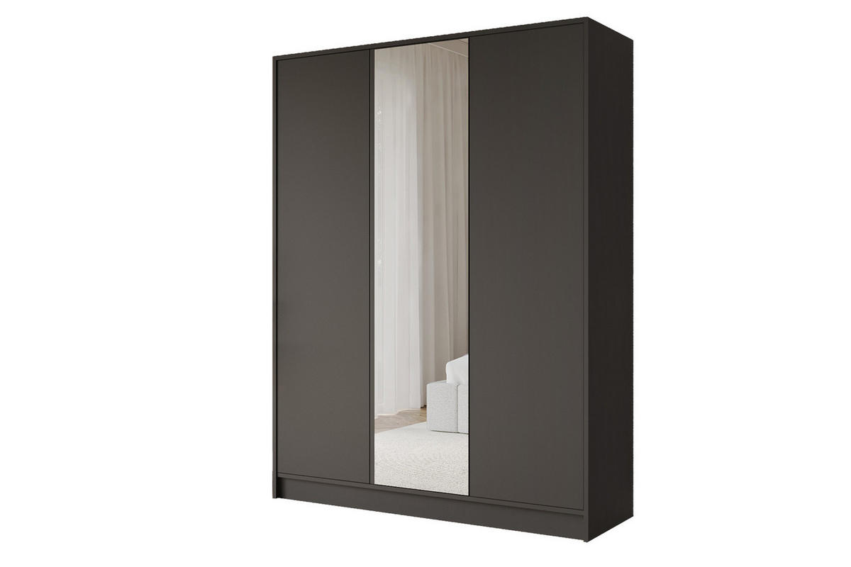 KLEIDERSCHRANK - LUSSO - 150 - Schwarz - Goldfarben/Schwarz, Holzwerkstoff (150/200/51cm) - ALTDECOR