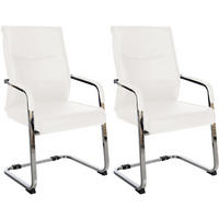 BESUCHERSTÜHLE Haarlem - 2er Set weiß - Chromfarben/Weiß, Textil/Metall (55/88/60cm) - TPFLiving