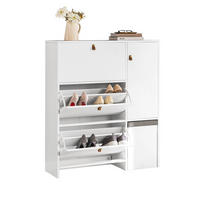 SCHUHSCHRANK Weiß - Weiß, Holzwerkstoff (95/121/30cm) - SoBuy