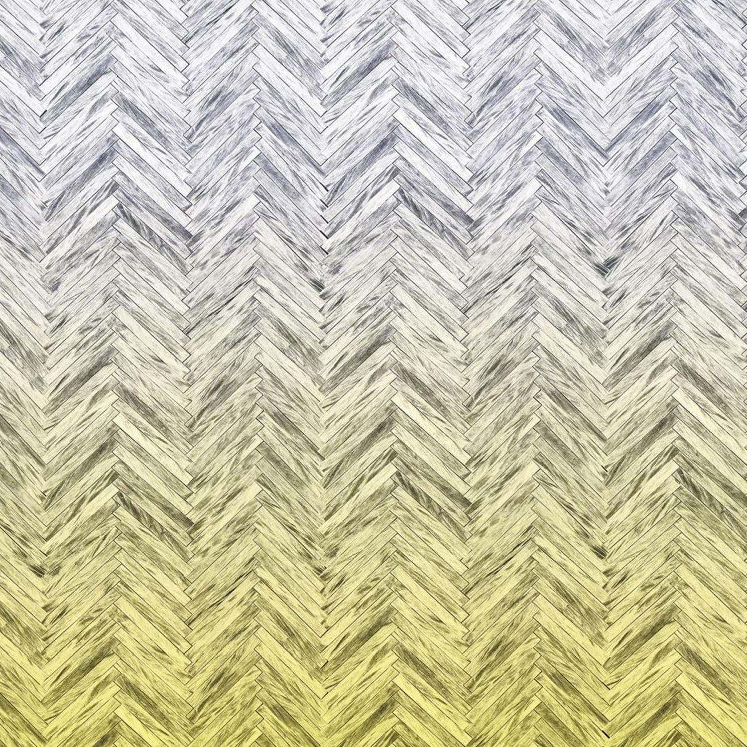 FOTOTAPETE Fischgrätenmuster 400 x 250 cm - Gelb, Papier (400/250cm) - Sanders & Sanders