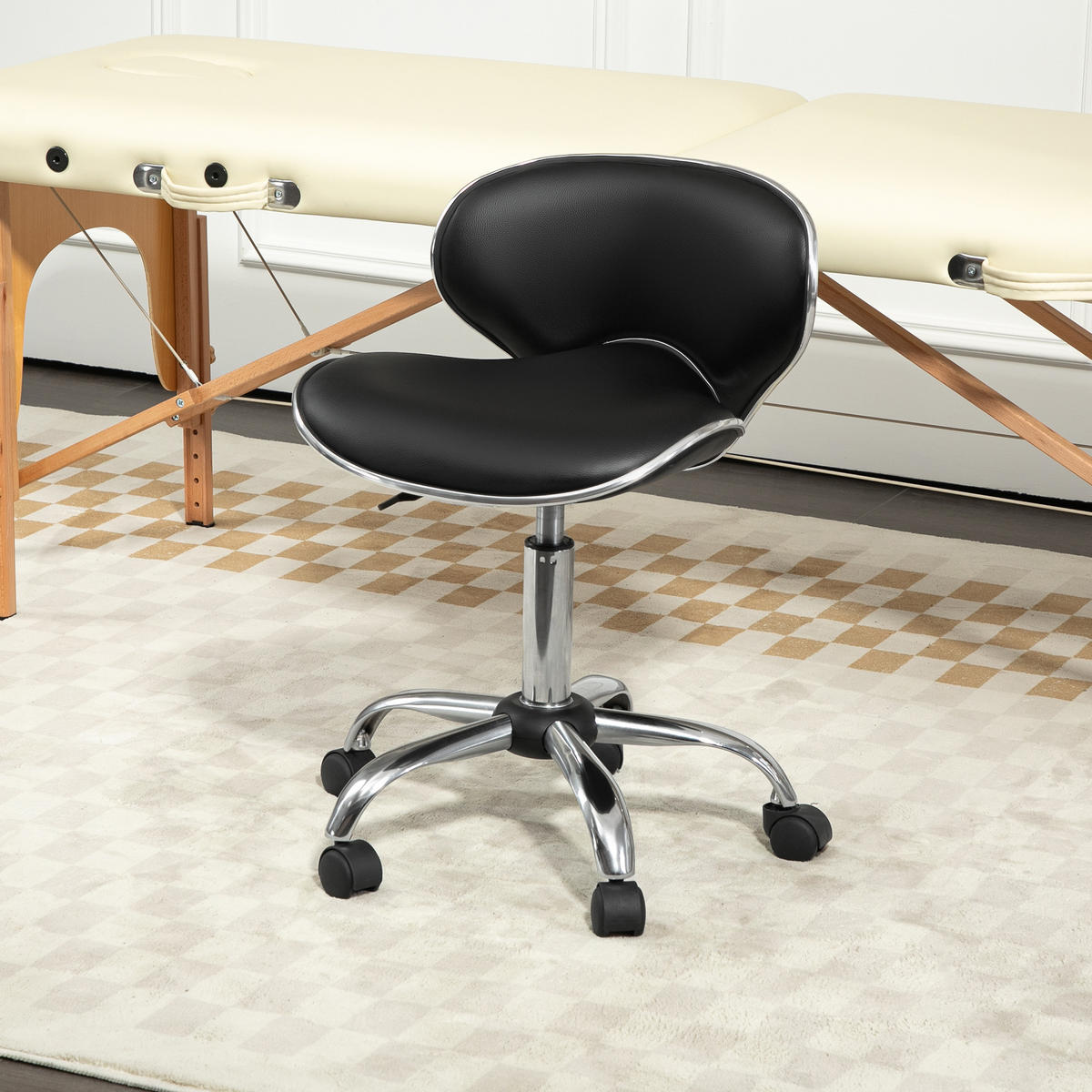 BÜROHOCKER DE-18041 höhenverstellbar 44-56 cm, Sattelform Schwarz - Schwarz, Metall (48/74/44cm) - ComfortXL