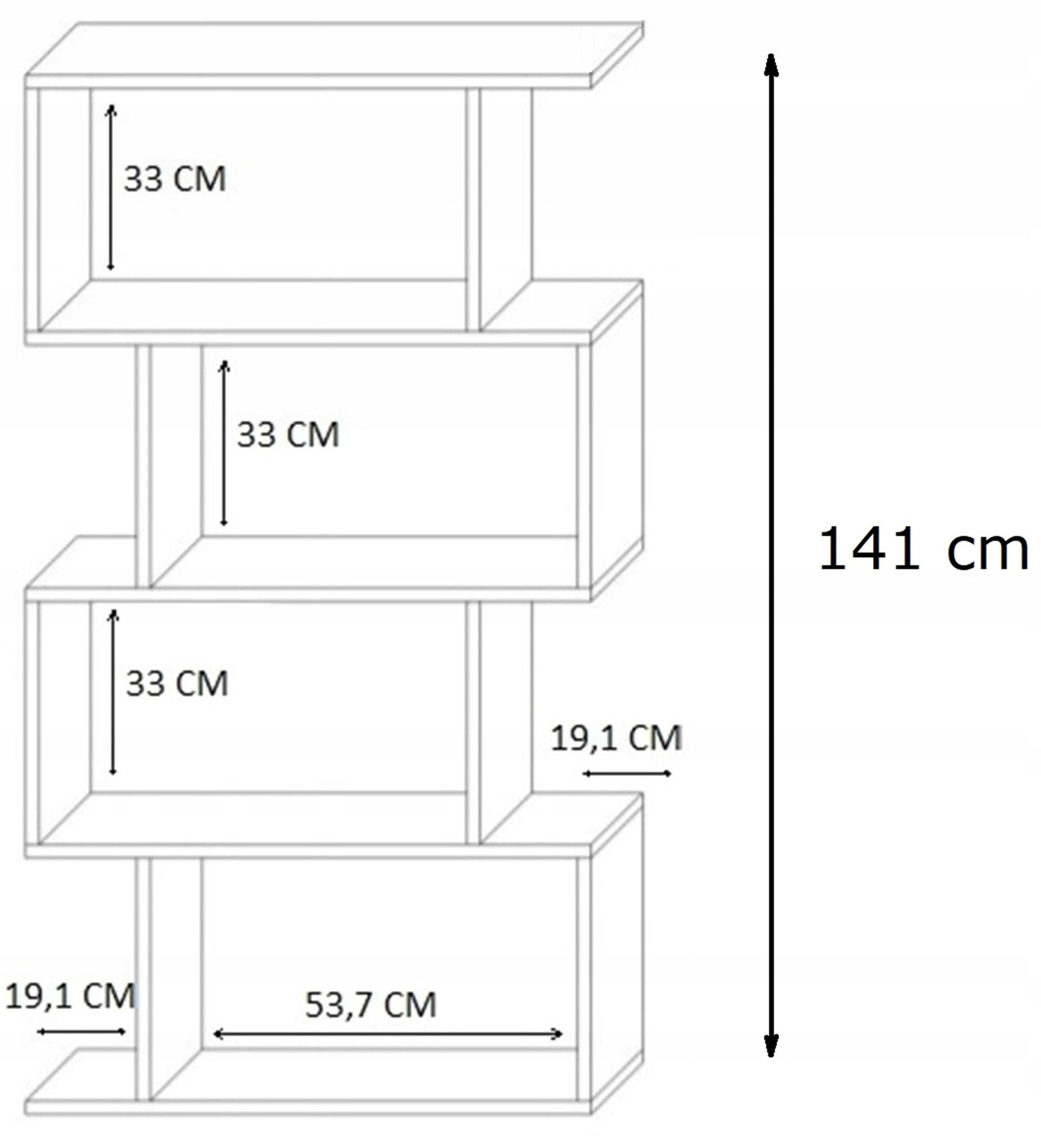Thumbnail - Matkam Möbel Bücheregal, Schwarz, Holzwerkstoff, 76.4x141x28 cm, Wohnzimmer, Regale, Bücherregale