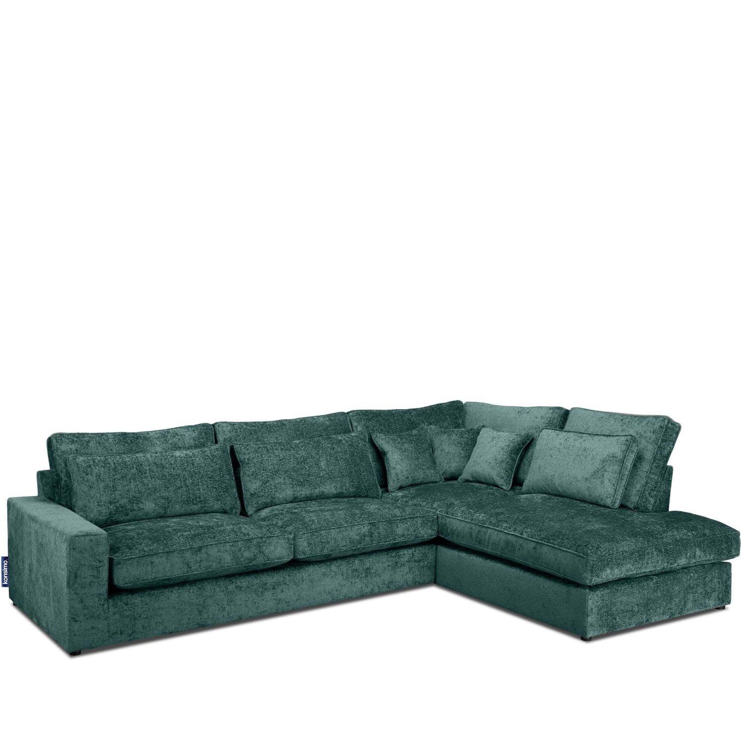 ECKSOFA RECHTS IMPERA Modern 4/5 Sitzer, Marineblau - Blau, Textil (314/224cm) - KONSIMO®