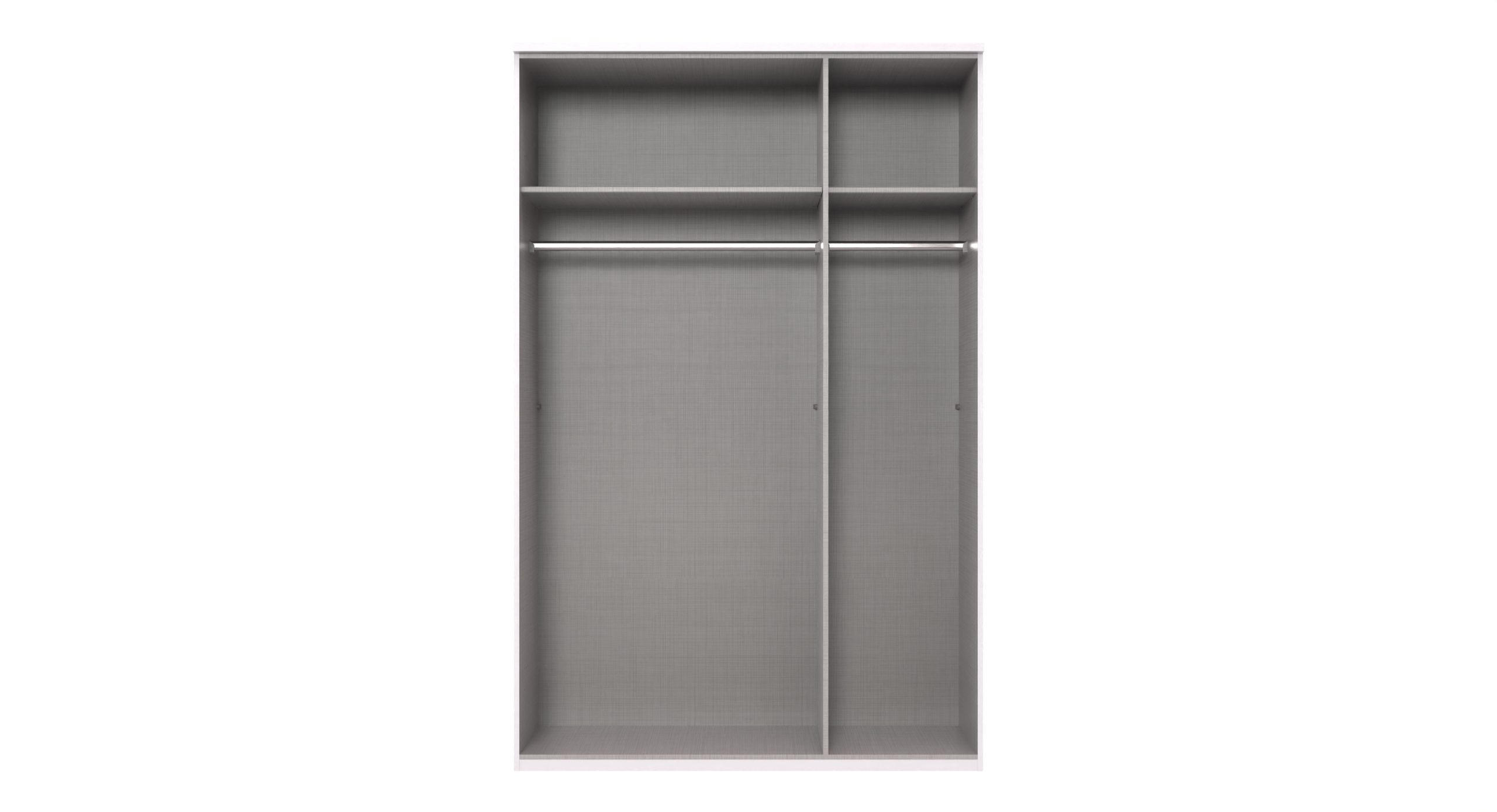 KLEIDERSCHRANK Chalet in Weiß - Drehtürenschrank 135 cm (ohne Spiegel) - Weiß, Holzwerkstoff (135/210/58cm)