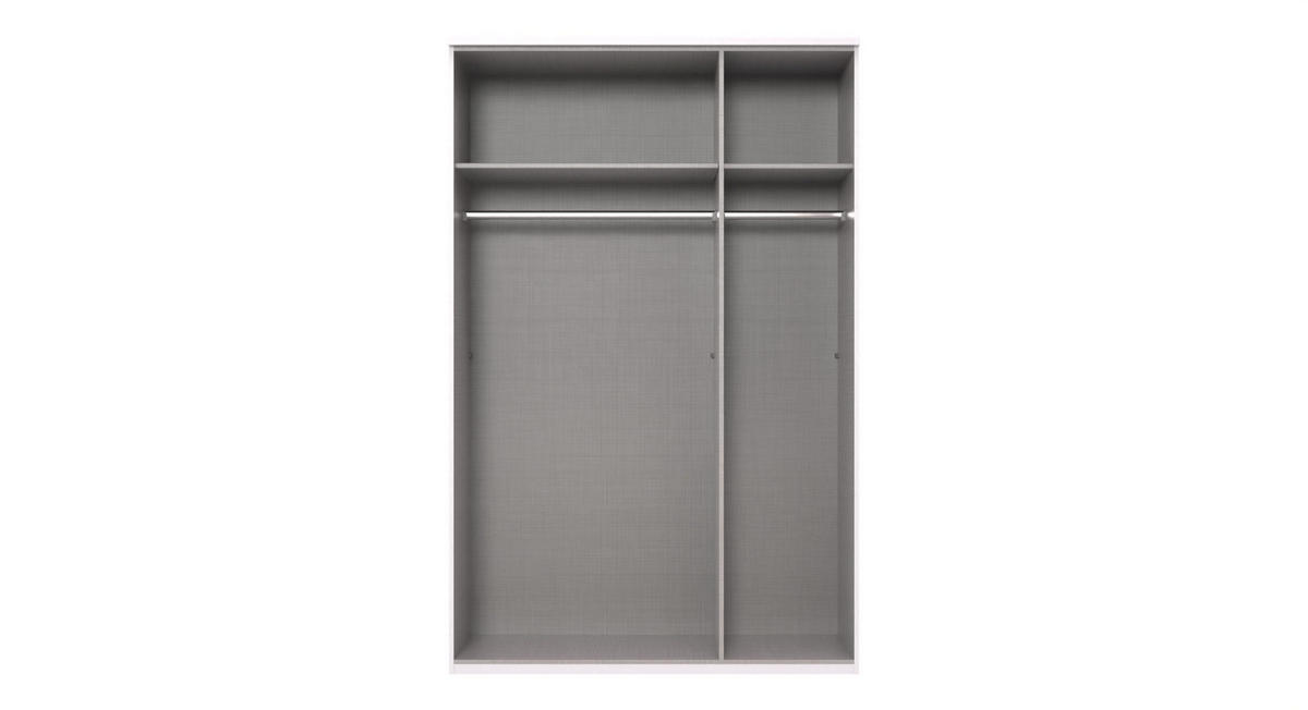 KLEIDERSCHRANK Chess in Weiß - Schwebetürenschrank 135 cm Breite - Weiß, Holzwerkstoff (135/198/65cm)