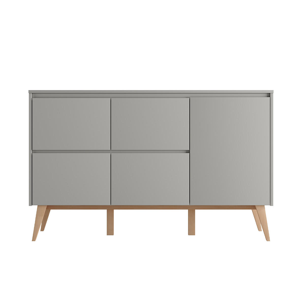 DĚTSKÁ KOMODA Swing Šedá a dřevo - šedá, kompozitní dřevo (149/92/52cm) - Petits-meubles