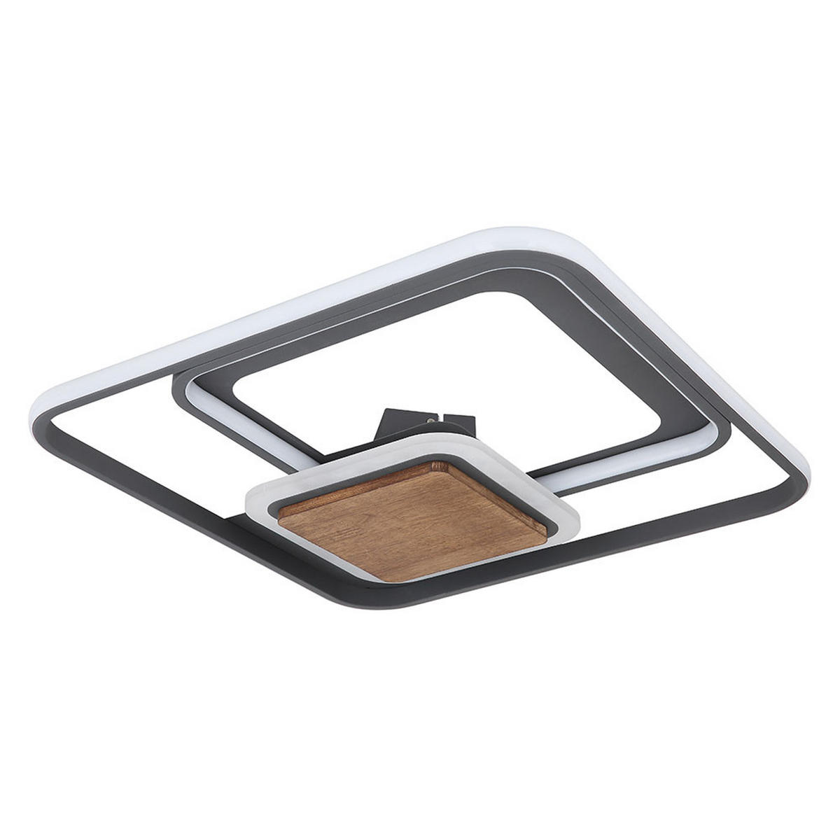 LED DECKENLEUCHTE Holz Dunkelbraun Grau - Grau, Holz (50/50/8cm) - Globo Lighting