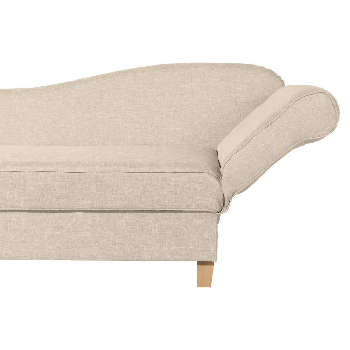RECAMIERE mit Armteil rechts klappbar Katia Bezug Flachgewebe Buche natur / beige - Beige, Kunststoff (190/82/88cm) - 58aufmkessel
