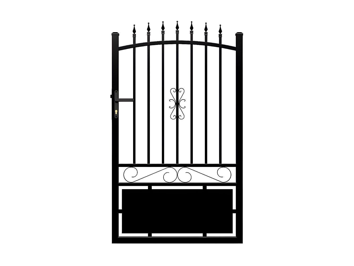 EINGANGSTOR - 100cm x 5cm - Aluminium - schwarz - NERBIS - Schwarz, Metall (100/160cm) - Vente-Unique