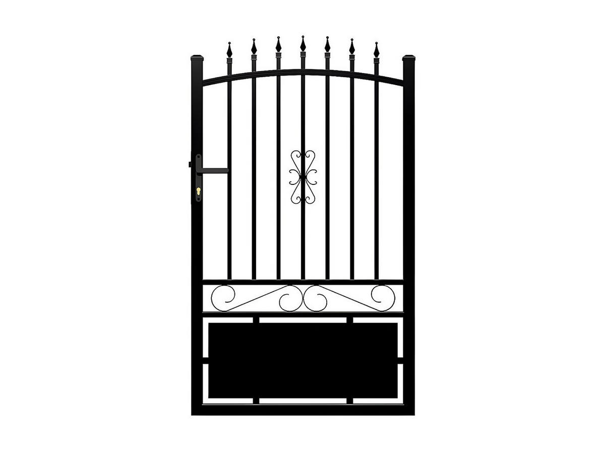 EINGANGSTOR - 100cm x 5cm - Aluminium - schwarz - NERBIS - Schwarz, Metall (100/160cm) - Vente-Unique