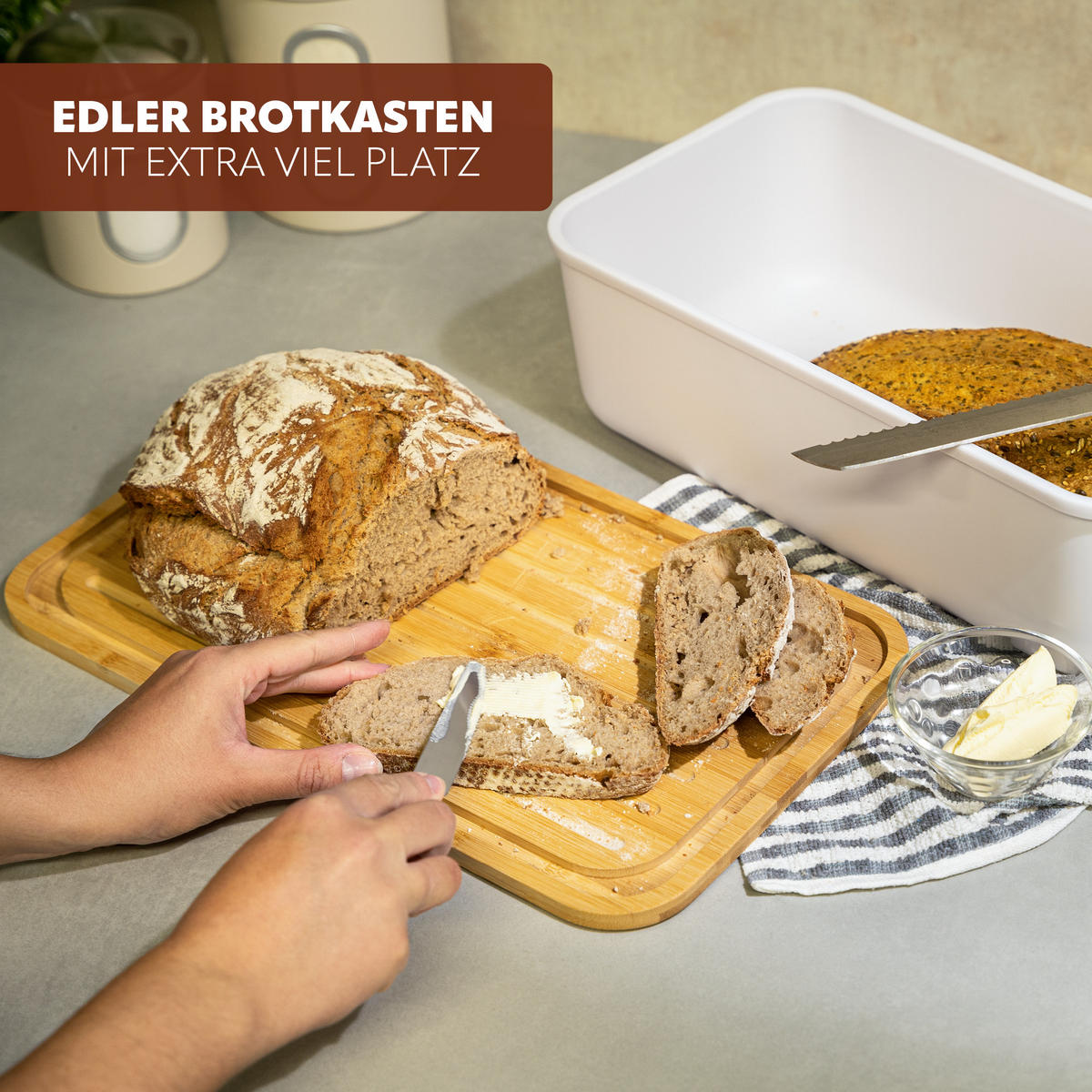 BROTKASTEN, weiß - Weiß, Kunststoff (40/12.5/23cm) - bremermann
