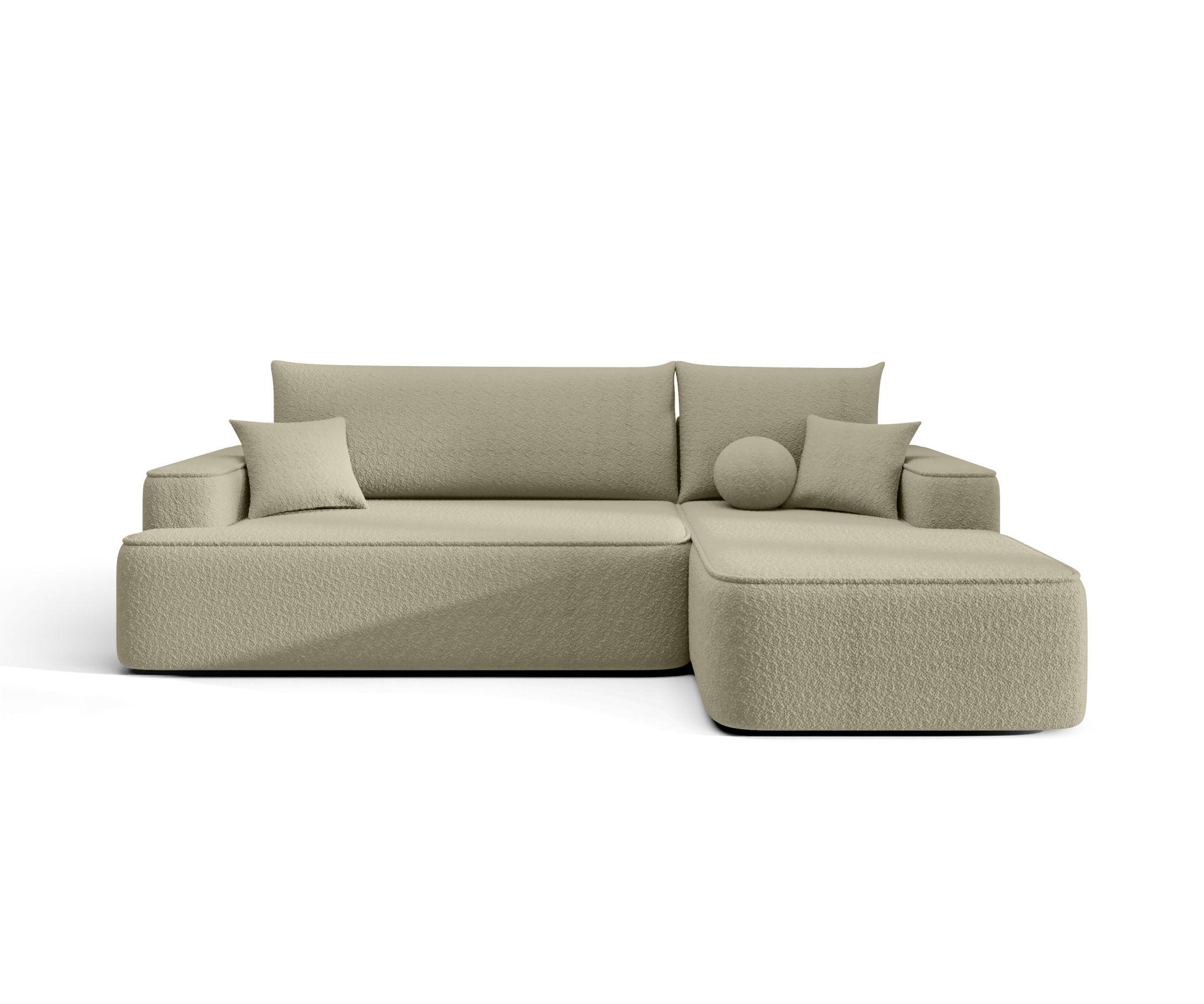 ECKSOFA mit Schlaffunktion FIGO Quelle 06 Rechts - Beige, Textil (250/150cm) - Bedante