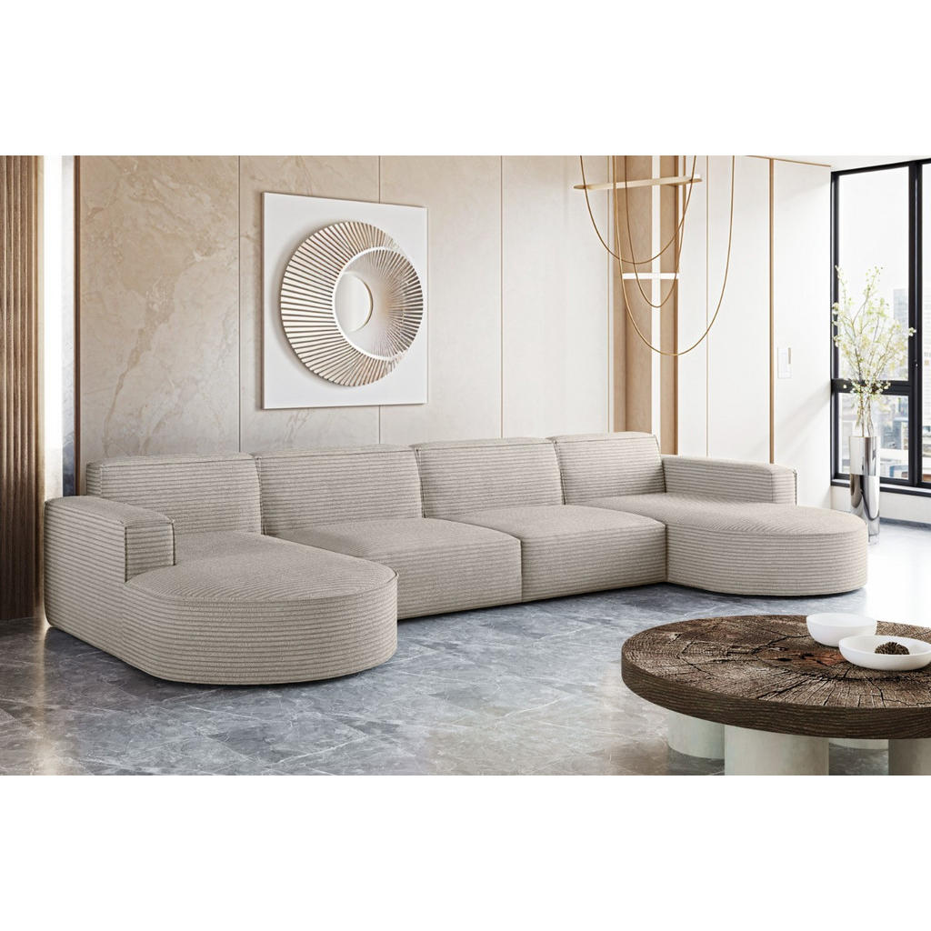 Thumbnail - Kaiser Möbel Ecksofa, Beige, Holz, 382x165 cm, Wohnzimmer, Sofas & Couches, Wohnlandschaften, Ecksofas