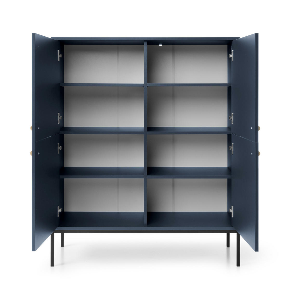 SIDEBOARD MONCTON KOM1-4D Metalgriffe, Dunkelblau - Dunkelblau, Holzwerkstoff/Kunststoff (104/125/39cm) - Komodee