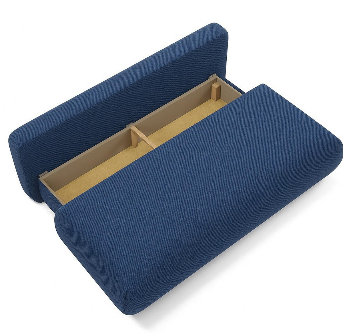 SOFA Blau OTO Ausziehbar Mit Bonnellfederung - Dunkelblau, Textil (206/90/92cm) - Sepro Meble