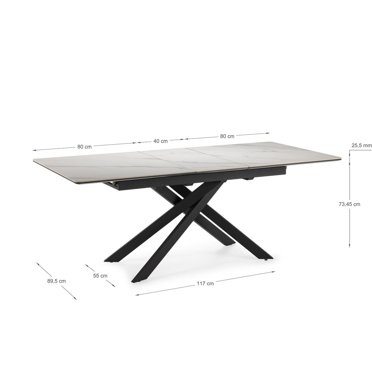 ESSTISCH Belma Weiß 160/89.5/76 cm - Weiß, Holz (160/89.5/76cm) - Drawer