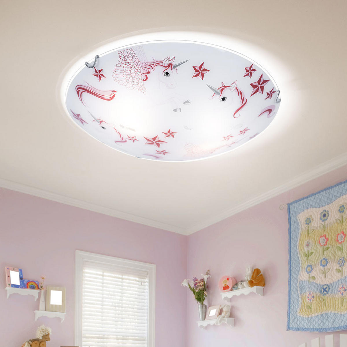 LED DECKENLEUCHTE Metall Rosa - Rosa, Glas (40/40/10cm) - Globo Lighting